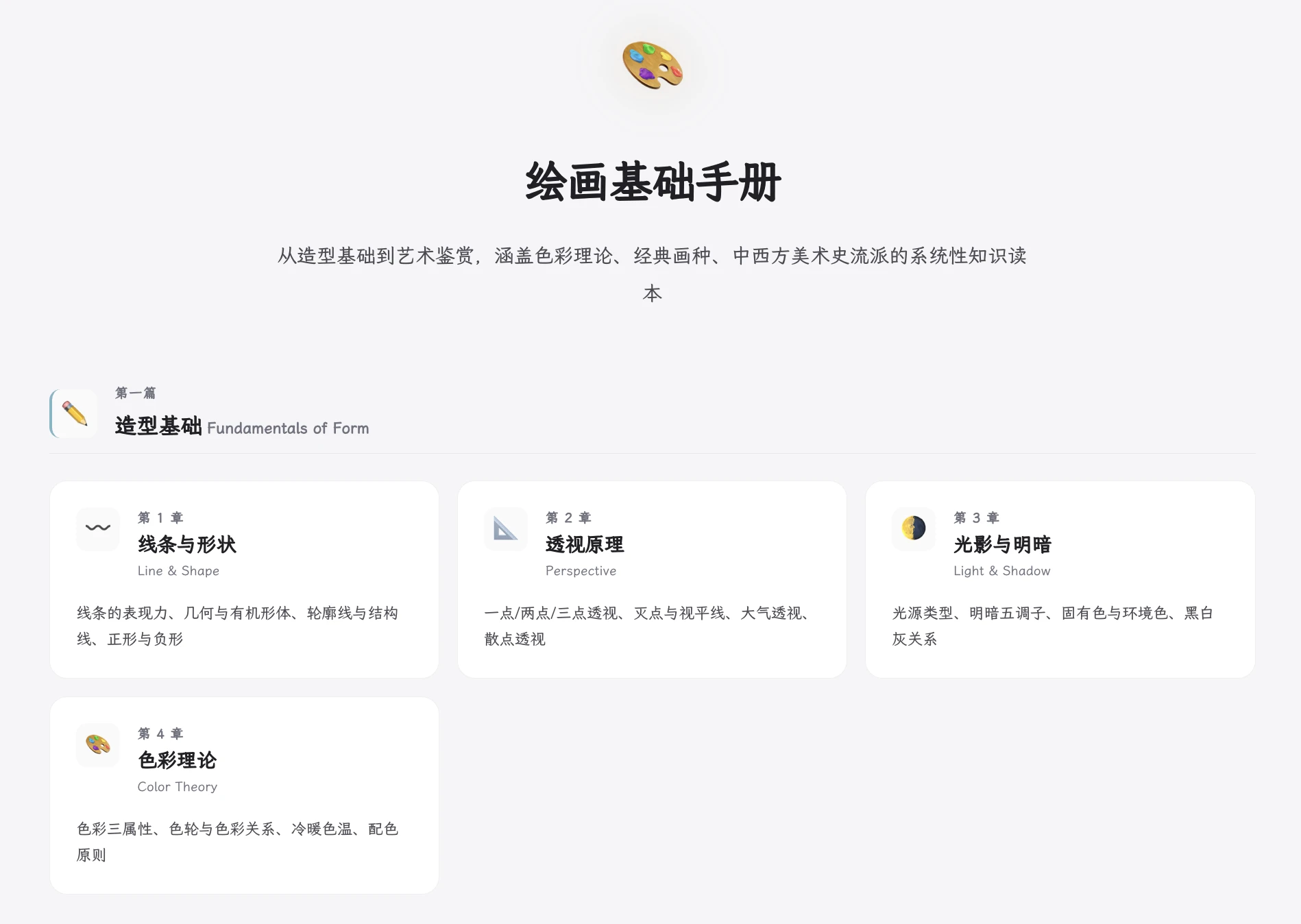 Drawing Handbook 目录界面截图